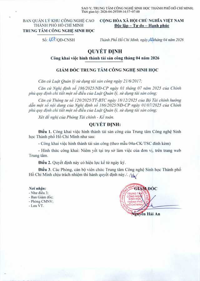 19 127 QĐ CNSH, Cong khai TS T4 signed hình ảnh 0
